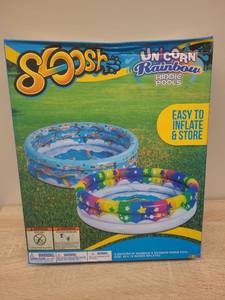 lot 5 image: Soosh Unicorn Rainbow Kiddie Pools 2-Pack 45 x 10 Inches Inflatable