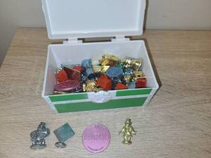 lot 9 image: Monopoly Token Collector Chest with Tokens Coins and Houses