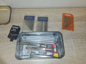 lot 14 image: Craft Tools Lot Drill Bits Blade Dispenser Needle Sets