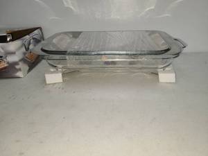 lot 111 image: Butter Chafing Dish with Glass Insert and Lid