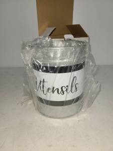 lot 117 image: Home Acre Designs Utensil Holder with Striped Band