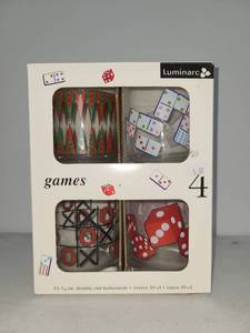 lot 133 image: Luminarc Games 4 Double Old Fashioned Glasses 13.25 oz Set
