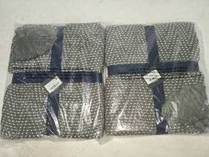 lot 144 image: Throw Blankets Gray Knit Waffle Weave two new blankets