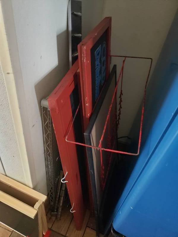 lot 3029 image: Ticket rail, shelving, and misc