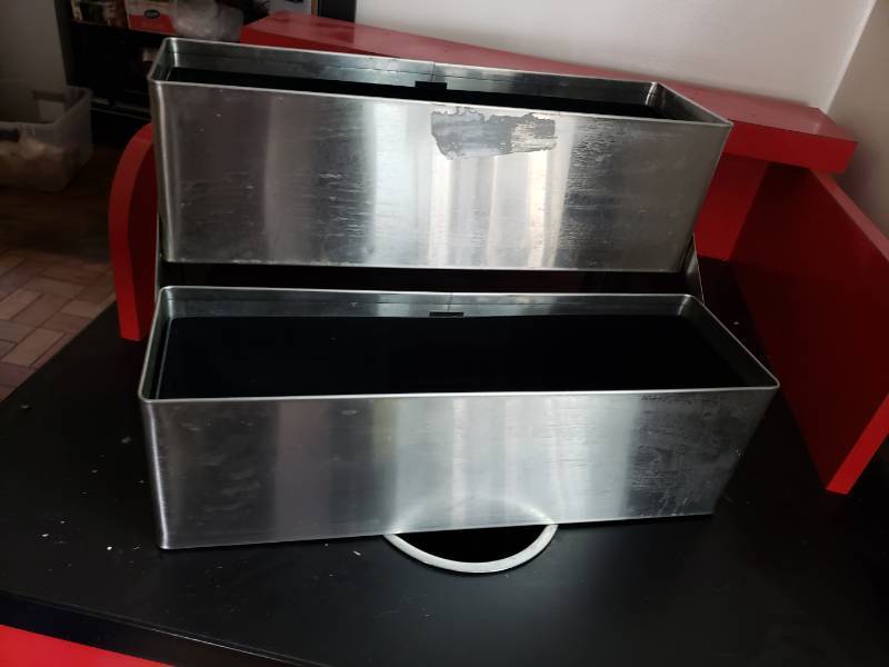 lot 3054 image: 2 tiered condiment holder, stainless steel