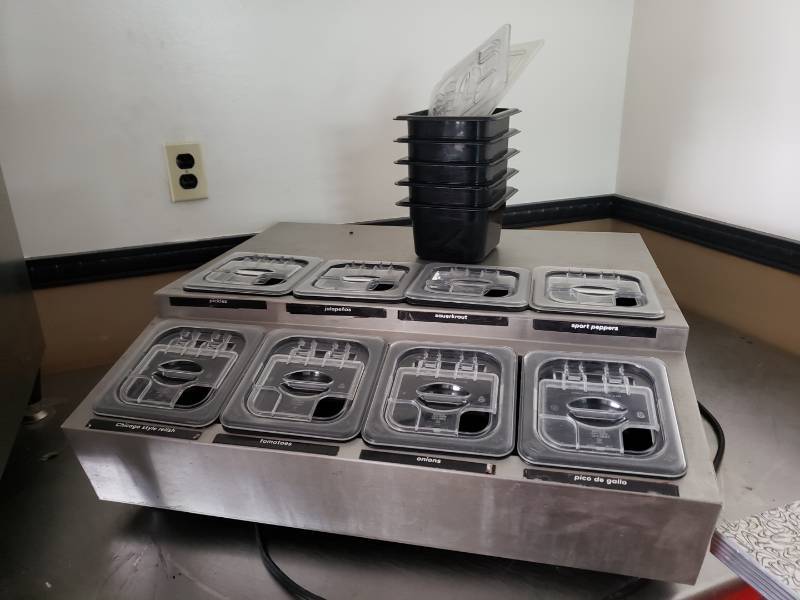 lot 3057 image: Chiller with inserts.  Keep your toppings cool with this ... may have seen one at Quik Trip