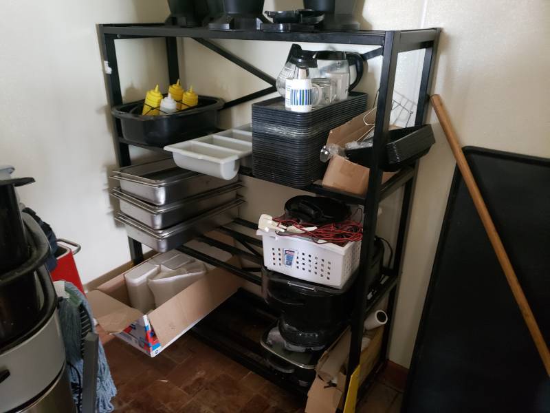 lot 3061 image: Black storage rack - contents not included