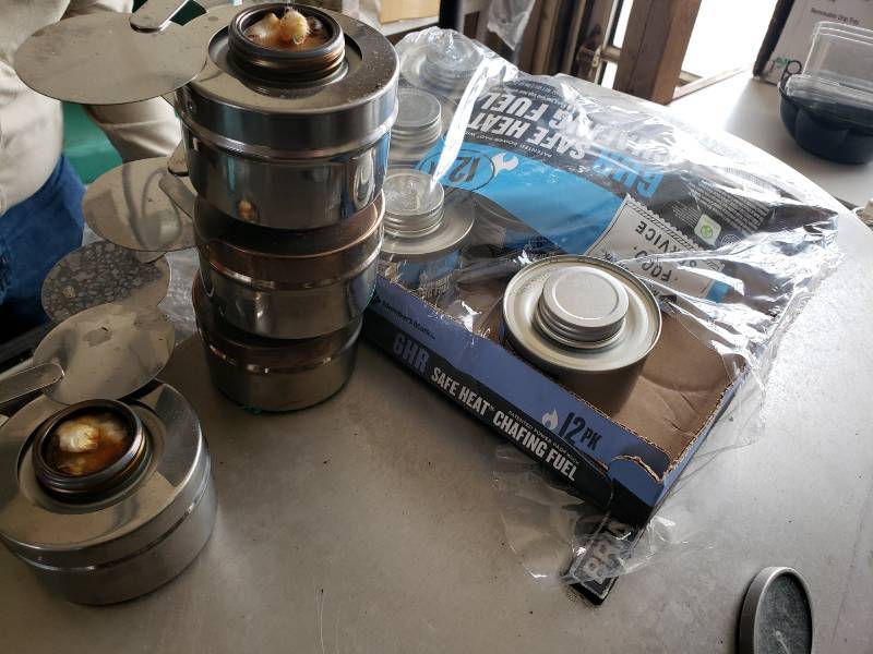 lot 3081 image: Safe Heat Chafing Fuel and fuel holders
