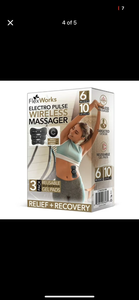 lot 31 image: FlexWorks Electro Pulse Wireless Massager 6 Modes 10 Levels with 3 Gel Pads