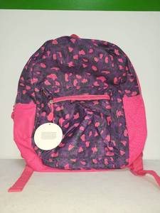 lot 36 image: Childrens Backpack with Heart Pattern Purple Pink