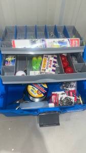Flambeau Fishing Tackle Box with Fishing Tackle and Supplies
