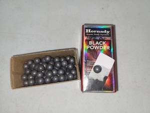 lot 57 image: Hornady Black Powder Ammunition with Lead Balls