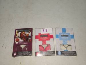 lot 63 image: Luminessence Scented Tea Candles 3-Pack Variety Bundle 0.317 oz