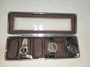 Watch Storage Case with 3 Watches and Accessories