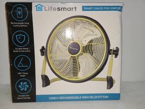 lot 111 image: Lifesmart 12 Inch Rechargeable High Velocity Fan FGD-12C
