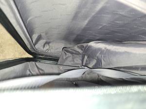 lot 122 image: Silver Hardside Carry-On Luggage with Black Handles and Wheels
