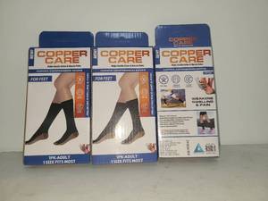 lot 128 image: Copper Care Compression Socks For Feet 3 packs Adult 1 Size Fits Most