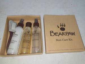 lot 138 image: Bear Paw Boot Care Kit Water & Stain Repellent Cleaner Conditioner Freshener