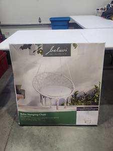 lot 35 image: Belavi Boho Hanging Chair Silla Colgante 240lbs Capacity