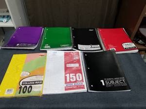 lot 1123 image: Lot Spiral Notebooks Wide Ruled Subject 70-150 Sheets College Rule
