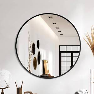 Black Frame Mirror, Bathroom Mirrors for Wall,22'' Round Circle Mirror for Entryway Bedroom Vanity(22'',Black)