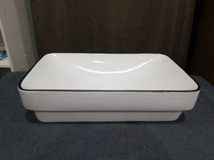 lot 1141 image: DeerValley  19 in. Rectangular Vessel Bathroom Sink in White Ceramic with Art Basin