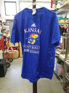 lot 1178 image: Adidas Kansas Jayhawks Football T-Shirt XL 2010 Rock Chalk Saturday