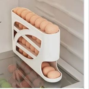 lot 1185 image: Fridge Egg Holder - 4-Tier Slide-Out Rack for 30 Eggs  Space-Saving Kitchen Organizer 