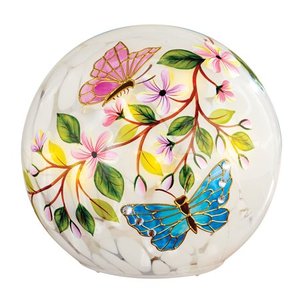 lot 1193 image: Collections Etc LED Lighted Butterfly Blossoms Glass Ball