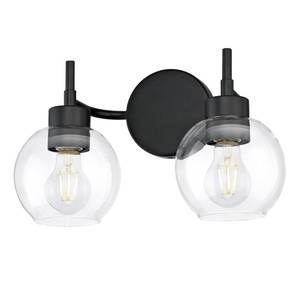 lot 1202 image: Haopent Black Bathroom Vanity Light Fixture With Clear Glass Shade, Modern 2-Lights Over Mirror, HPVL01-BK-2