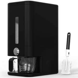 lot 1208 image: Retail Blade 25lb Rice Dispenser - Air Tight Grain & Rice Container With Easy To Use Dispensing  Measuring Cup  & Sponge - NEW Black Design Grain Storage Container