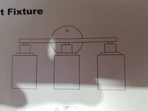 lot 1210 image: Vanity Light Fixture 3-Light E26 Base 110-120V MAX 60W Metal