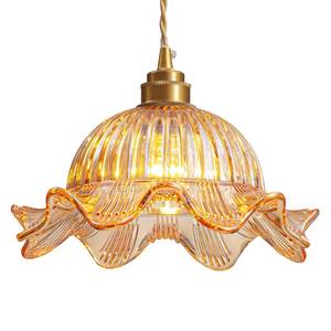 lot 1213 image: Hgrtaegs Pendant Lights Kitchen Island, 9.84 Gold Brass Kitchen Island Lighting with Flower Glass Shade, Adjustable Small Modern Vintage Pendant Lights, Island Lights for Kitchen Dining Room Hallway