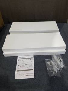 lot 1216 image: LOT OF 4 WHITE SHELVES WITH HARDWARE