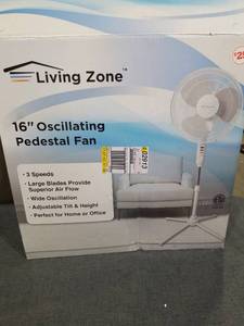 lot 1219 image: Living Zone 16 Inch Oscillating Pedestal Fan 3 Speed