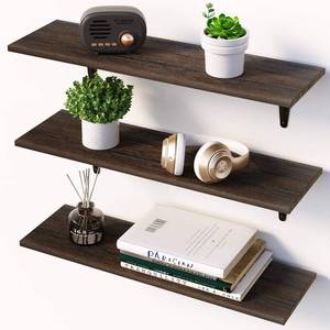 lot 1229 image: BAMFOX Floating Shelves,Wall Shelf Set of 3,Wall Mounted Floating Shelf with Large Storage for Bedroom Bathroom Living Room Kitchen Office