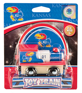 lot 1235 image: MasterPieces Officially Licensed NCAA Kansas Jayhawks Wooden Toy Train Engine For Kids