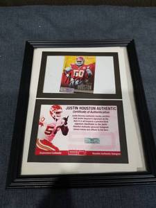 lot 1250 image: Justin Houston Signed Trading Card Framed with Certificate of Authentication