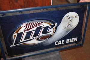 lot 2497 image: Lg. Miller Lite Beer Sign 22 x 38