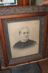 lot 2498 image: Antique Wood Framed Picture 29 x 33