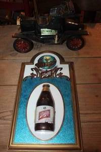 lot 2506 image: Vtg. Schlitz 16 Tall Beer Sign & Decanter