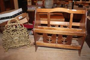 lot 2513 image: Wood Magazine Holder & More