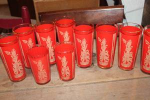 Vintage MCM Red Tumblers