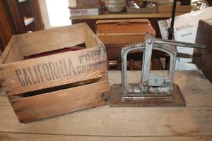 lot 2544 image: Vintage Nut Cracker in Wood Crate