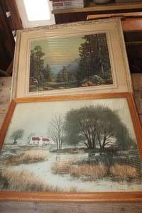 lot 2561 image: Antique Pictures Broken Glass on One