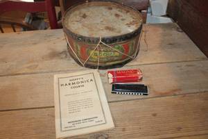 lot 2571 image: Antique Boy Scout Drum and More