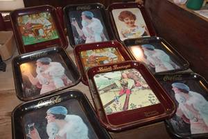 lot 2322 image: Vintage Metal Norman Rockwell & Coca-Cola Trays