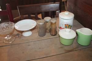 lot 2354 image: Vintage Creamer, Sugar Bowl, Shakers & More