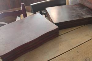 lot 2359 image: 2 Wood Vintage Silverware Empty Boxes