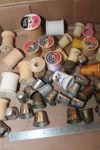 lot 2386 image: Vintage Thimbles and Spools